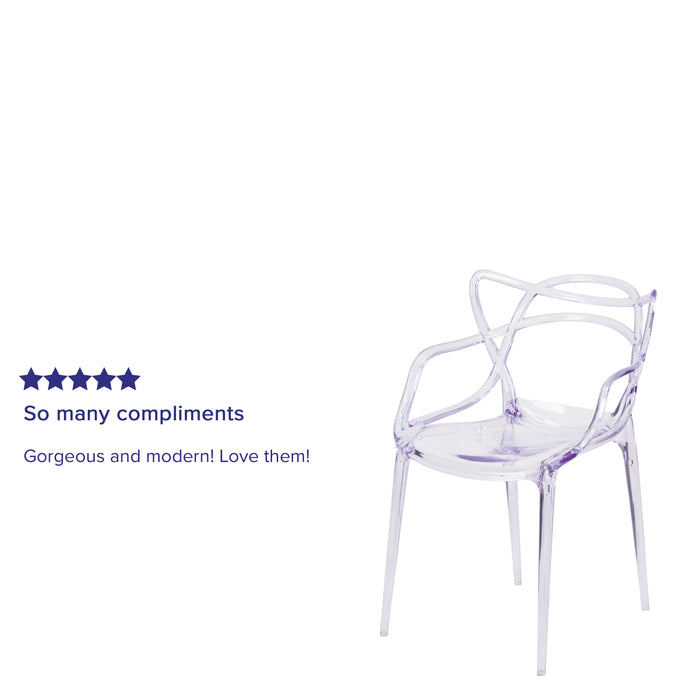 4 Pack Transparent Stacking Side Chair