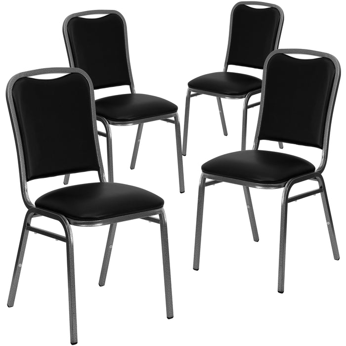 4 Pack Stacking Banquet Chair with Vinyl and 1.5'' Thick Seat - Frame