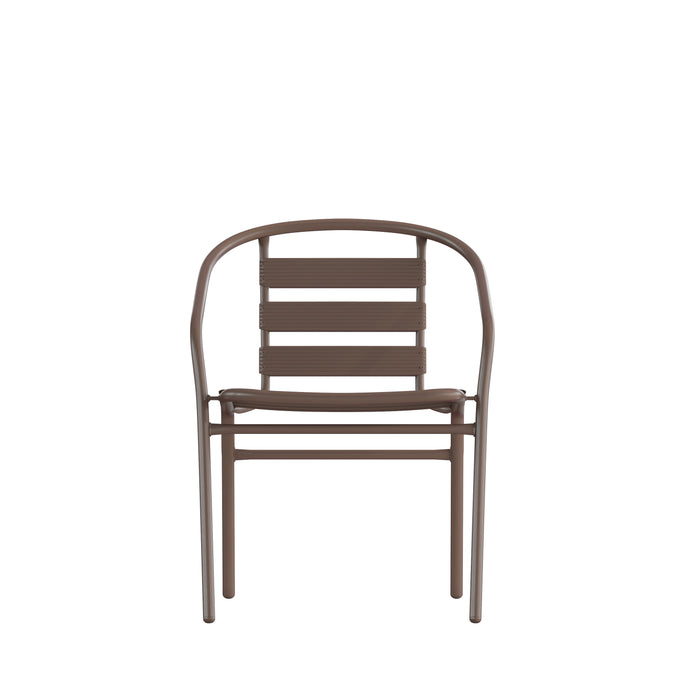 4 Pack Metal Restaurant Stack Chair with Aluminum Slats