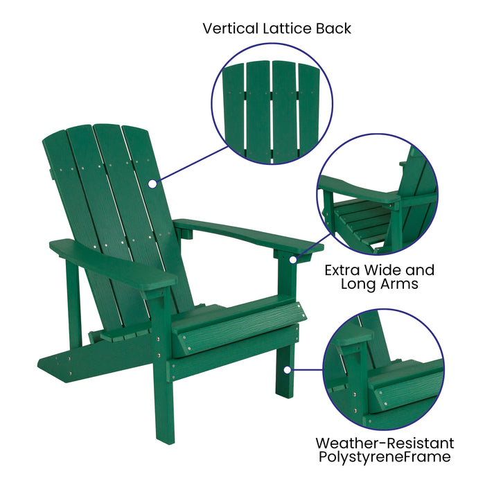 Hammond Set of Two All-Weather Polyresin Adirondack Chairs with Cushions