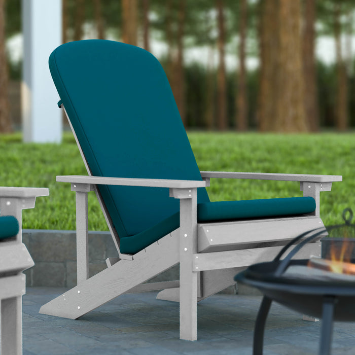 Hammond Set of Two All-Weather Polyresin Adirondack Chairs with Cushions