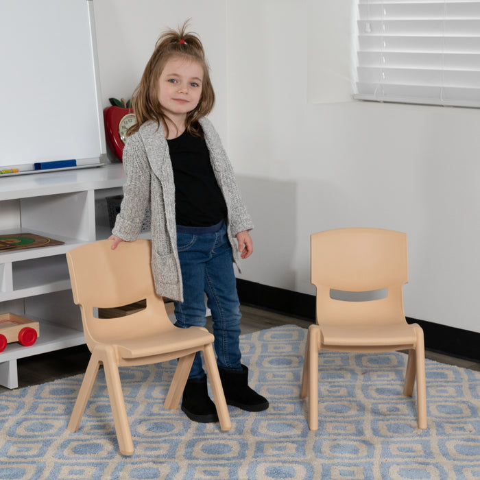 2 Pack Plastic Stackable School Chair with 10.5"H Seat, Preschool Chair