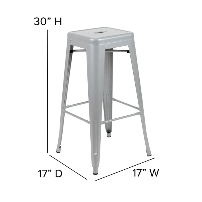 4 Pack 30" High Metal Indoor Bar Stool - Stackable Stool