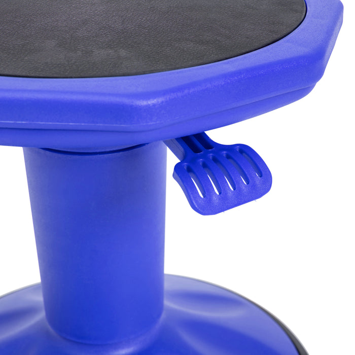 Saylor Height Adjustable Active Motion Stool for Kids with Weighted Rubber Non-Slip Bottom in Blue