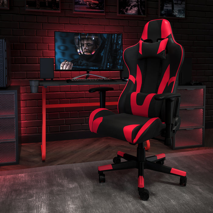 BlackArc Desk Bundle-Gaming Desk, Cup Holder, Headphone Hook and Reclining Chair