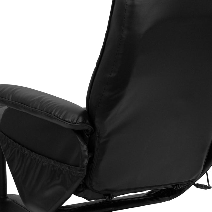 Massaging Multi-Position Recliner and Ottoman with Wrapped Base