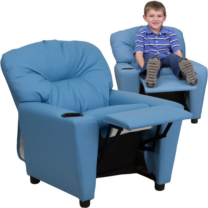 Contemporary Kids Recliner with Cup Holder