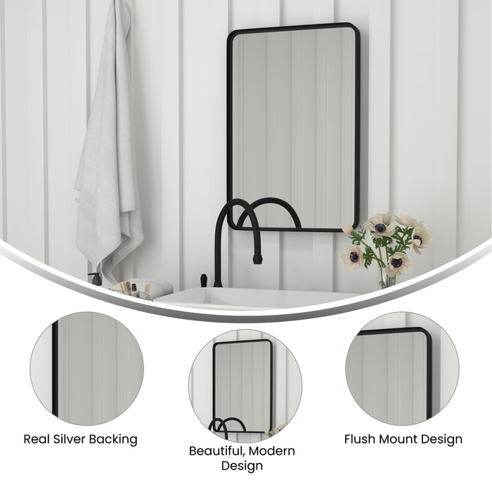 Afsin Wall Mirror with Silver Backing for Clarity and Shatterproof Glass for Entryways, Bathrooms & More