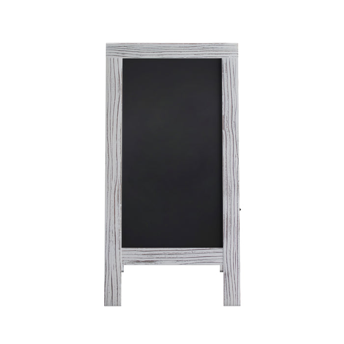 Burke Rustic Vintage A-Frame Double-Sided Folding Chalkboard with Magnetic Surface for Weddings, Parties, Showers and More