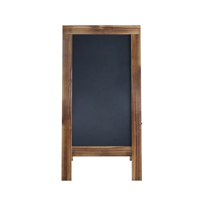 Burke Rustic Vintage A-Frame Double-Sided Folding Chalkboard with Magnetic Surface for Weddings, Parties, Showers and More
