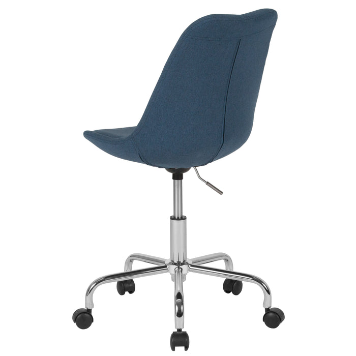 Mid-Back Fabric Task Office Chair with Pneumatic Lift and Chrome Base