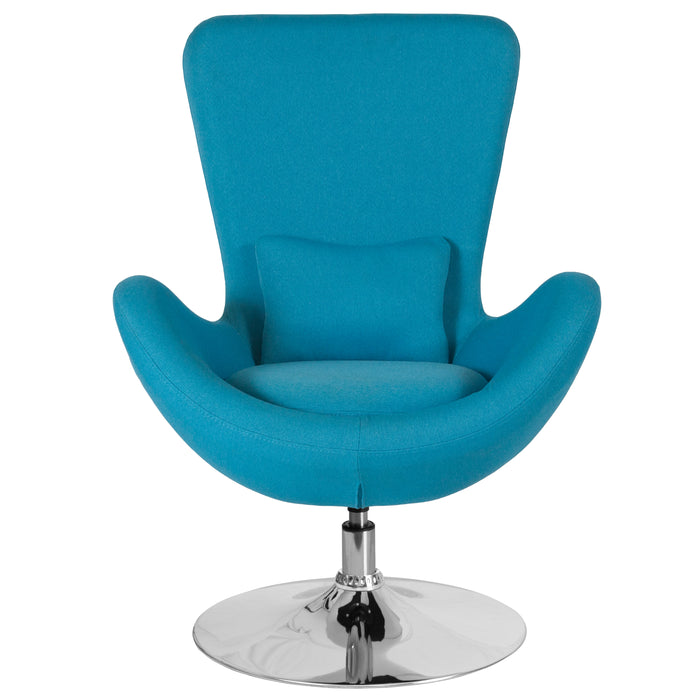 Swiveling Side Reception Chair with Back Pillow