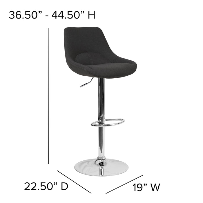 Adjustable Height Gas Lift Swivel Bar Stool with Support Pillow - Dining Stool