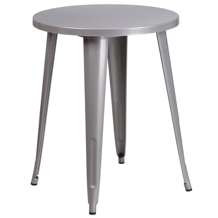 Commercial Grade 24" Round Colorful Metal Indoor-Outdoor Dining Table