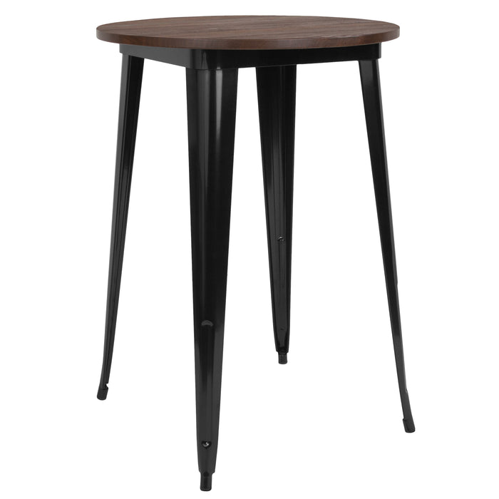 30" Round Wood/Metal Indoor Bar Height Table