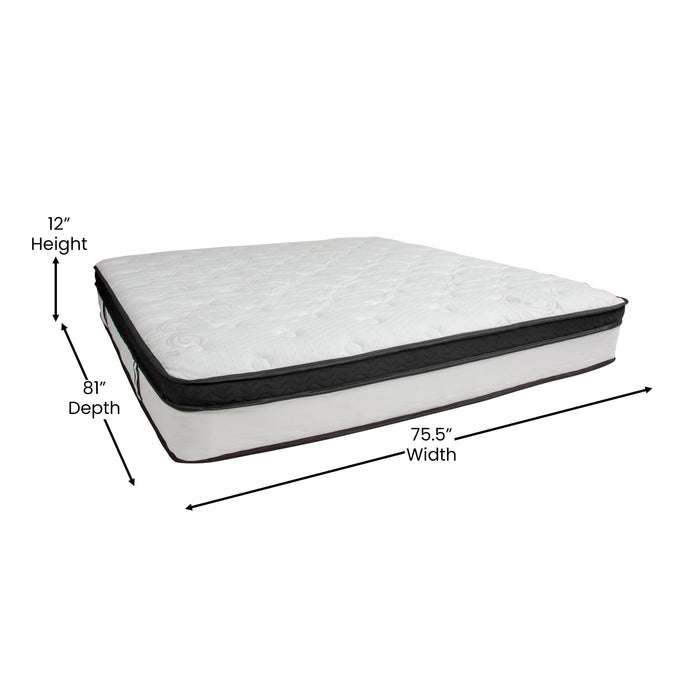 12 Inch CertiPUR-US Certified Memory Foam Pocket Spring Mattress, Mattress in a Box