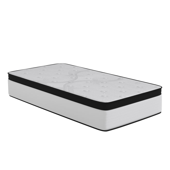 Asteria 12 Inch Hybrid Mattress in a Box with CertiPUR-US Certified Foam, Pocket Spring Core & Knit Fabric Top for All Sleep Positions