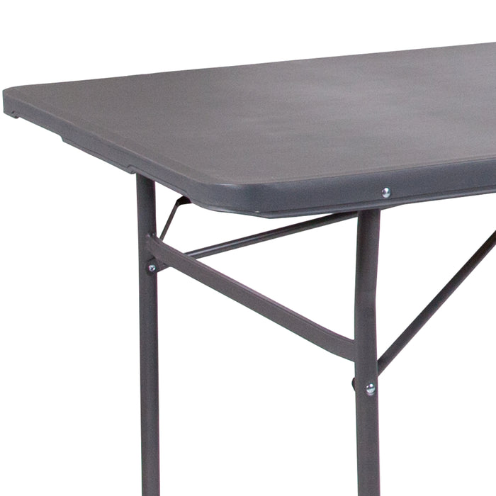 6-Foot Bi-Fold Plastic Banquet and Event Folding Table with Handle