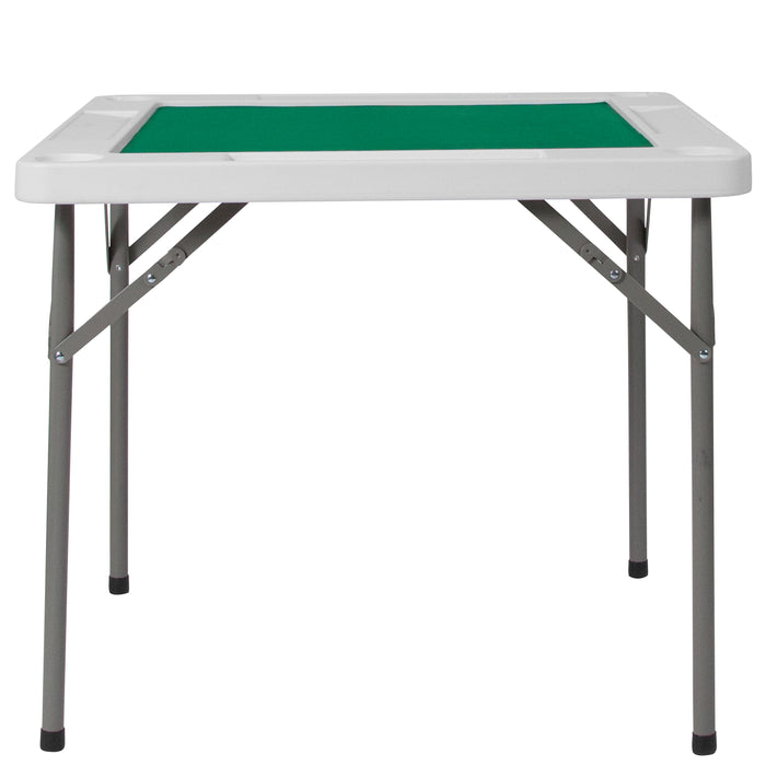 34.5" Square 4-Player Folding Card Game Table with Playing Surface and Cup Holders
