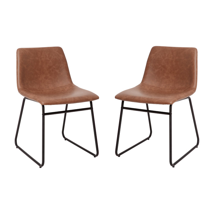 18 Inch Indoor Dining Table Chairs, LeatherSoft Upholstery-Set of 2