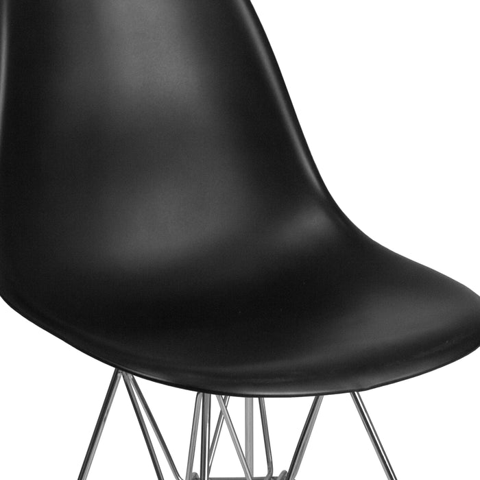 Plastic Accent Dining Chair with Chrome Base