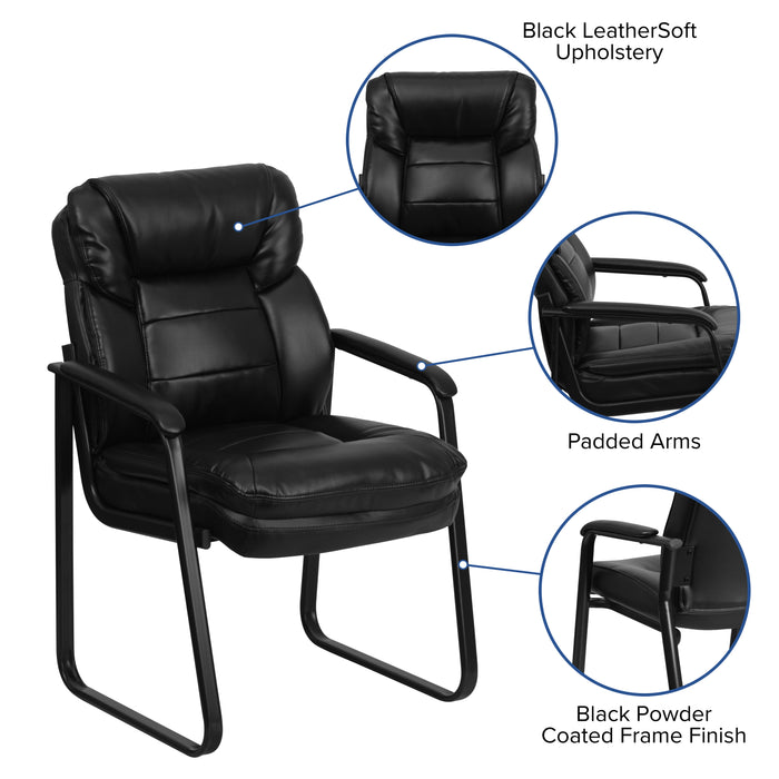 Executive Side Reception Chair with Lumbar Support and Sled Base