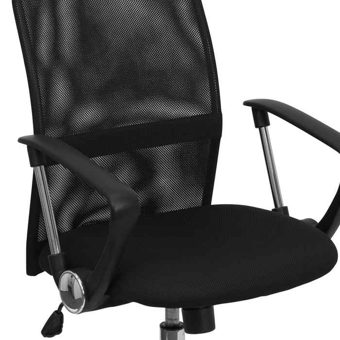 Mid-Back Mesh Swivel Task Office Chair with Lumbar Support Band and Arms