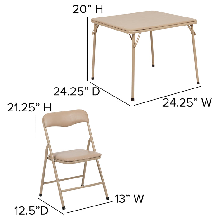 Kids 3 Piece Folding Table and Chair Set - Kids Activity Table Set