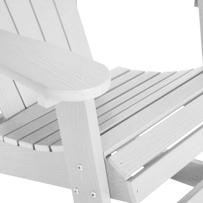 Set of 2 Marcy Classic All-Weather Poly Resin Rocking Adirondack Chairs with Stainless Steel Hardware for Year Round Use