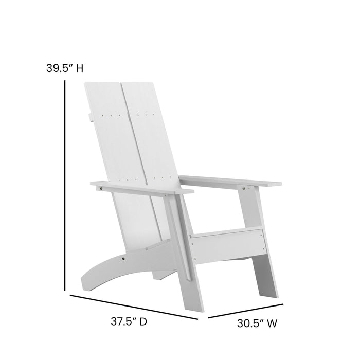 Indoor/Outdoor Modern 2-Slat Adirondack Style Chair and Footrest