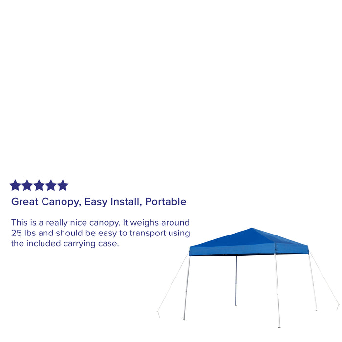 8'x8' Weather Resistant Easy Pop Up Slanted Leg Canopy Tent with Carry Bag