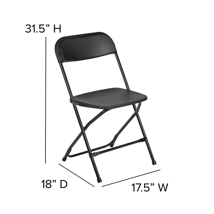 Set of 2 Stackable Folding Plastic Chairs - 650 LB Weight Capacity