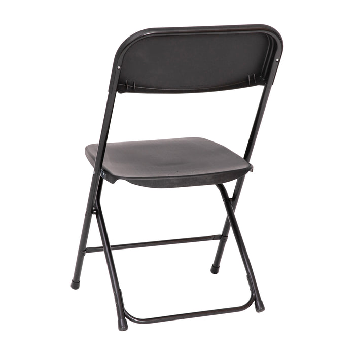 4 Pack of Zia All-Weather, Extra Wide Contoured Plastic Folding Chairs with Metal Frame and 650 lb. Static Weight Capacity