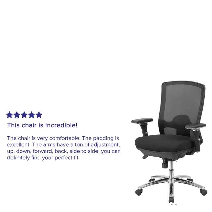 24/7 Intensive Use Big & Tall 350 lb. Rated Mesh Multifunction Swivel Ergonomic Office Chair with Synchro-Tilt