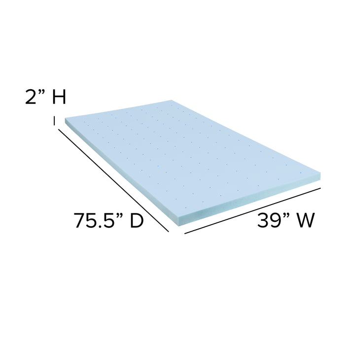 2 Inch Gel Infused Cool Touch CertiPUR-US Certified Memory Foam Topper - King