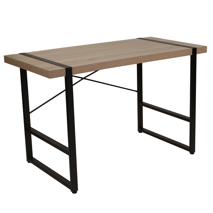 Wood Grain Console Table with Cross Brace Backing