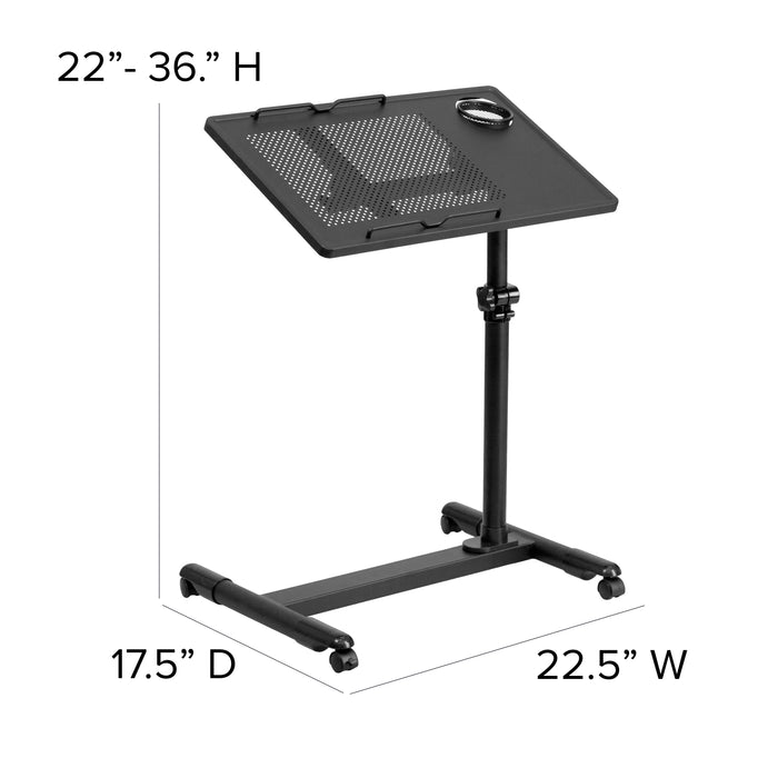 Adjustable Height Steel Mobile Computer Desk