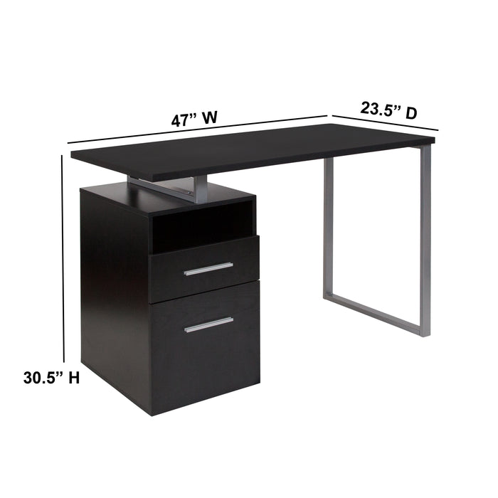 Desk with Two Drawers and Metal Frame