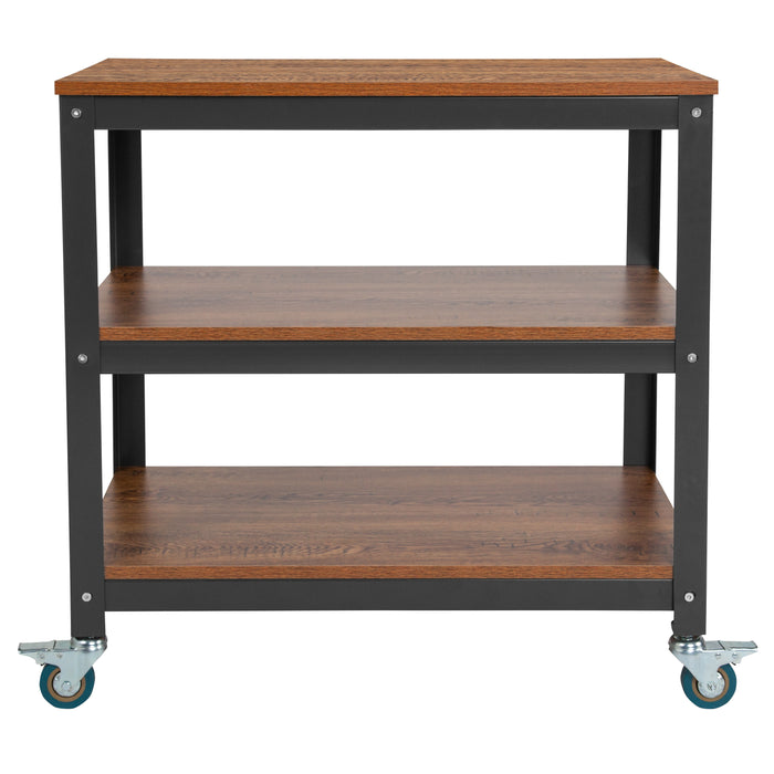 30"W Rolling Storage Cart with Metal Wheels