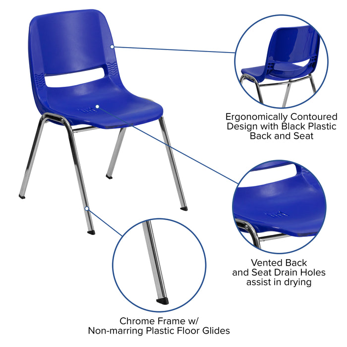 Ergonomic Kid's Shell Stack Chair - 14" Seat Daycare Home School