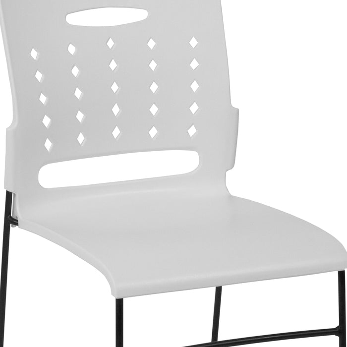 Home Office Plastic Accent Sled Base Stack Chair - Air-Vent Back