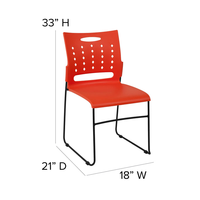 Home Office Plastic Accent Sled Base Stack Chair - Air-Vent Back
