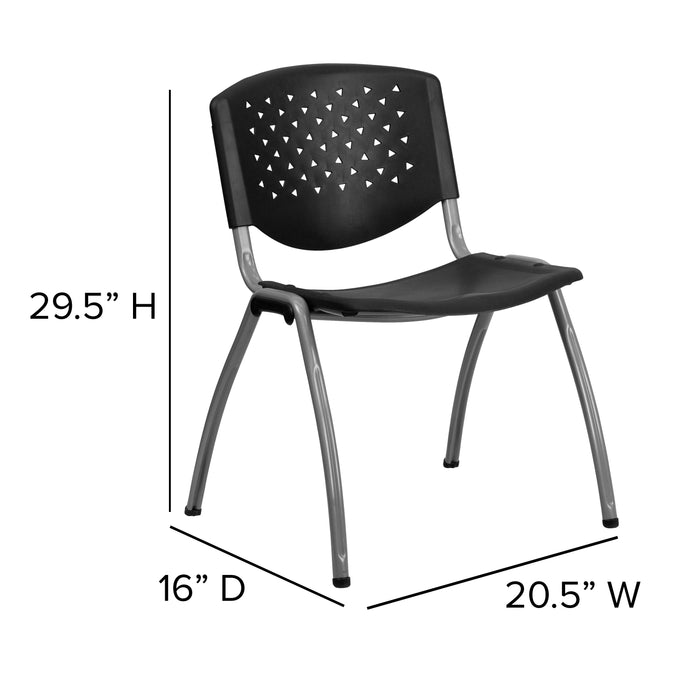 Home and Office Plastic Stack Chair with Perforated Back - Guest Chair