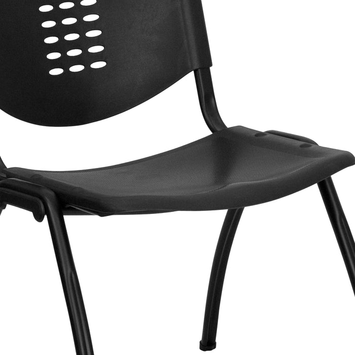 880 lb. Capacity Plastic Stack Chair with Oval Cutout Back