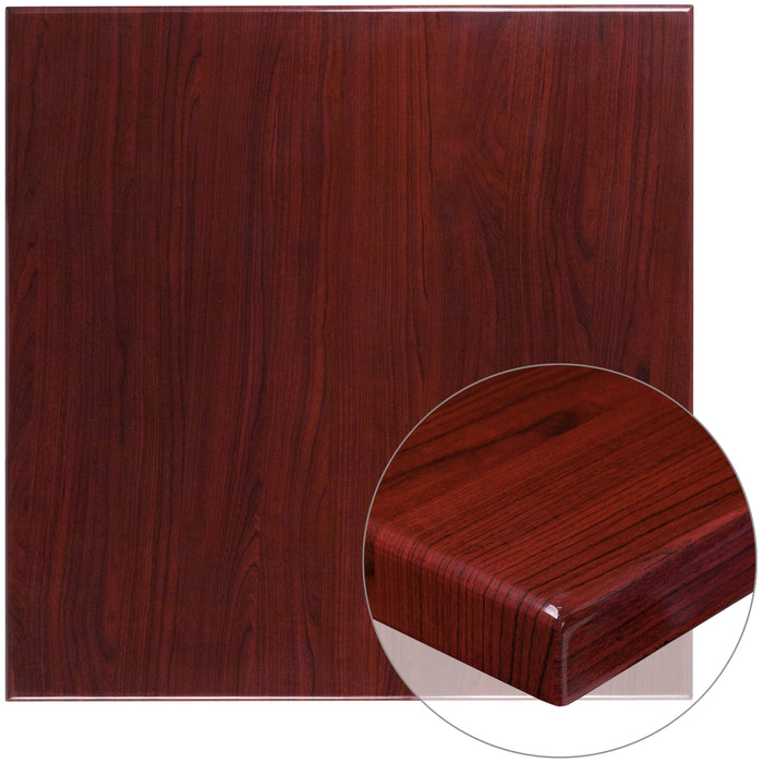 36" Square High-Gloss Resin Table Top with 2" Thick Drop-Lip