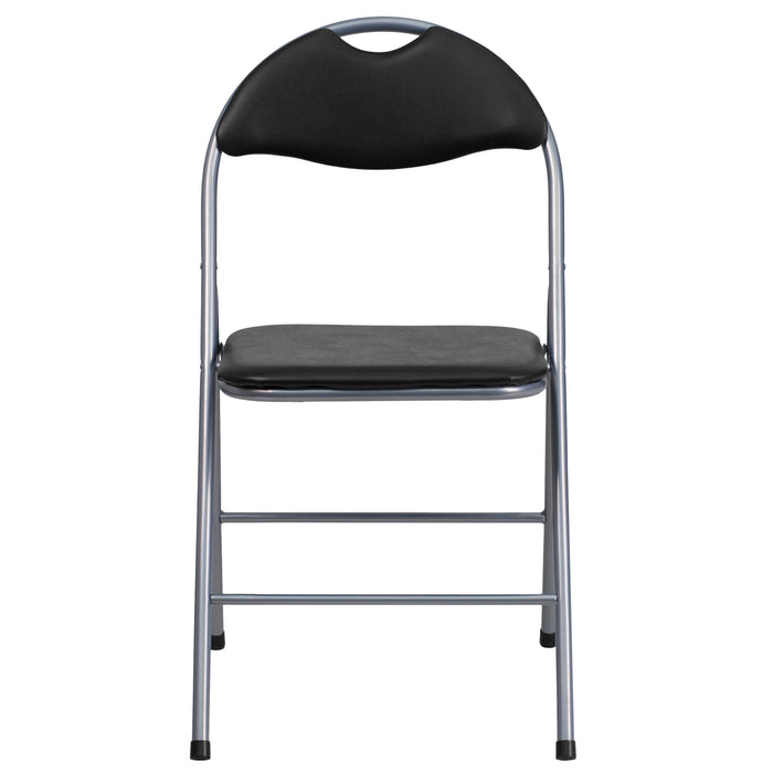 4 Pack Vinyl Metal Folding Chair with Carrying Handle