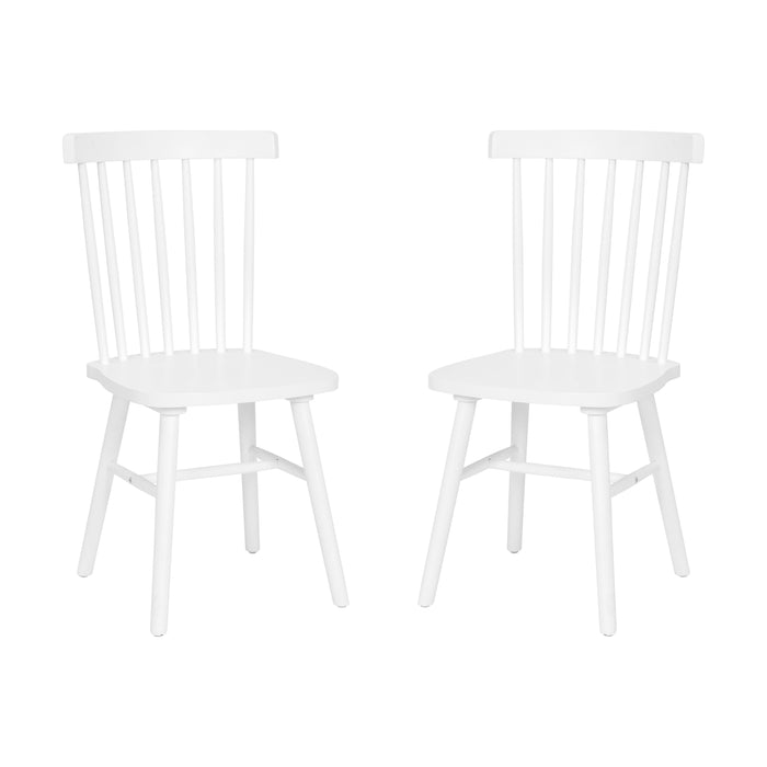 Canmore Set of Premium Solid Wood Spindle Back Armless Dining Chairs with Saddle Seats and Felt Floor Protectors