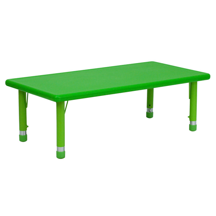 24"W x 48"L Rectangular Plastic Height Adjustable Activity Table
