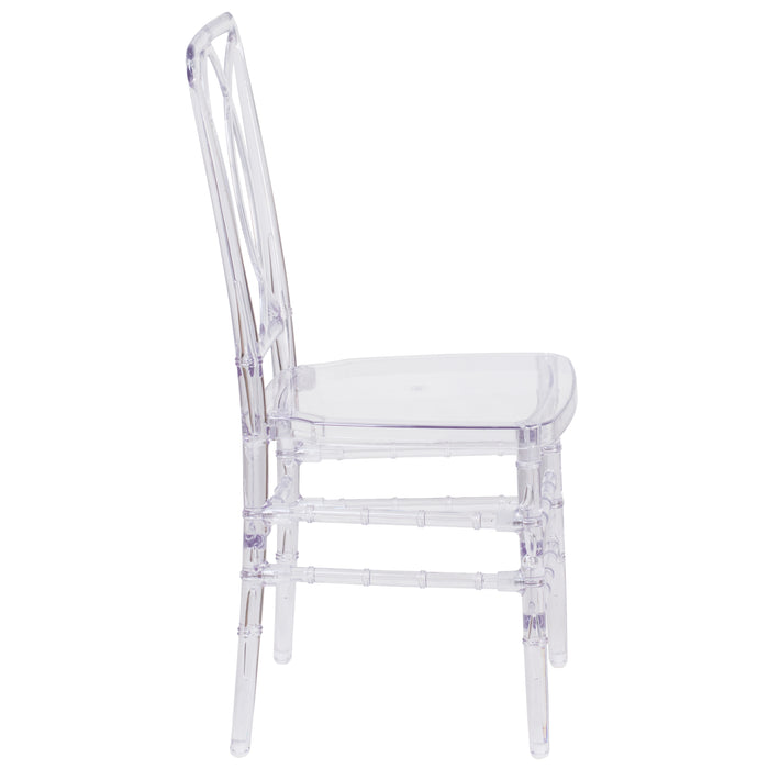 2 Pk  Transparent Design Stacking Chair with Designer Back - Event Chair - UV Resistant