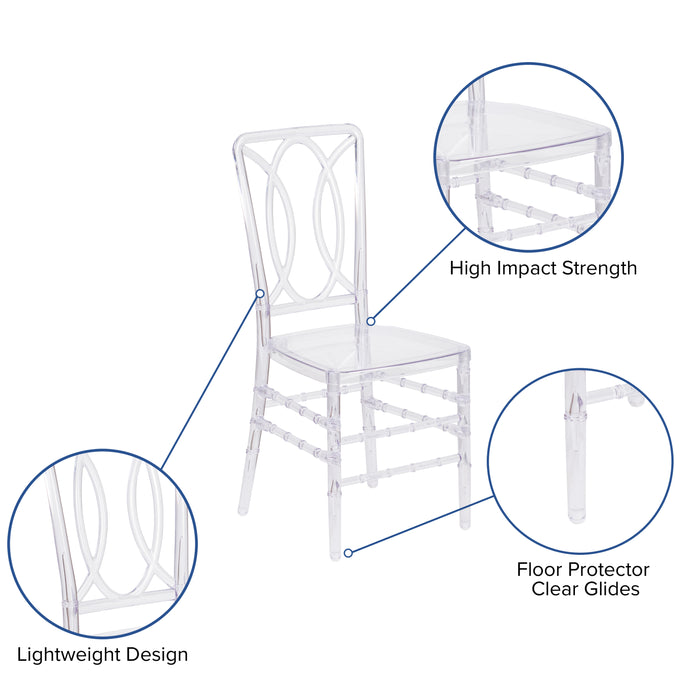 2 Pk  Transparent Design Stacking Chair with Designer Back - Event Chair - UV Resistant